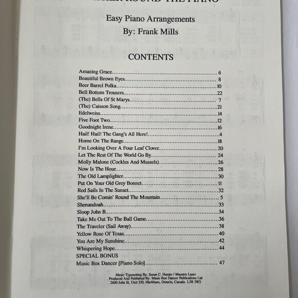 FRANK MILLS and FRIENDS Songbook, Gather Round the Piano, Easy Piano Arrangement - Picture 3 of 4